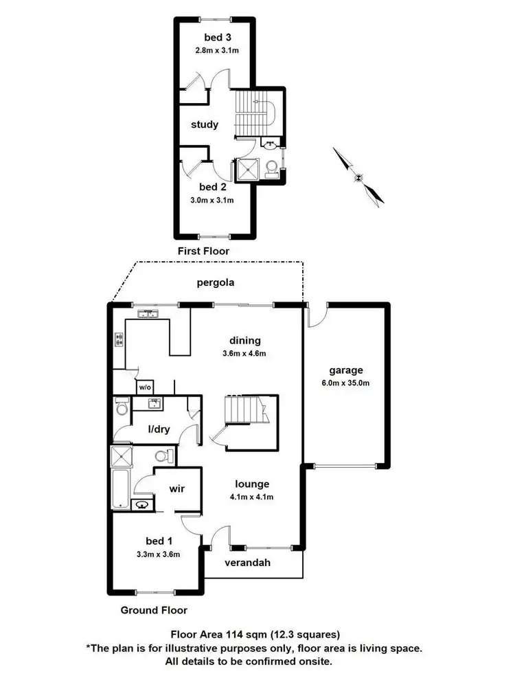 Floorplan of Homely townhouse listing, 3/51 Peel Street, Berwick VIC 3806