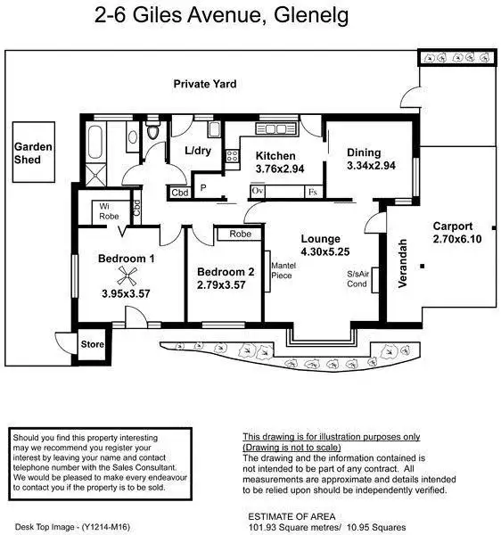 Floorplan of Homely apartment listing, 2/6 Giles Avenue, Glenelg SA 5045