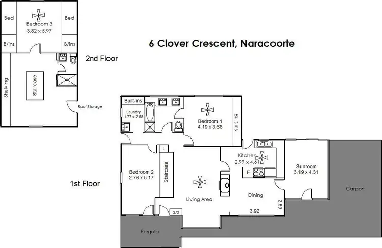 Floorplan of Homely house listing, 6 Clover Crescent, Naracoorte SA 5271
