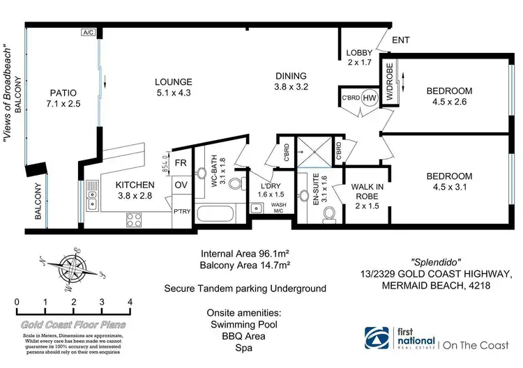 Floorplan of Homely apartment listing, 13/2329-2341 Gold Coast Highway, Mermaid Beach QLD 4218