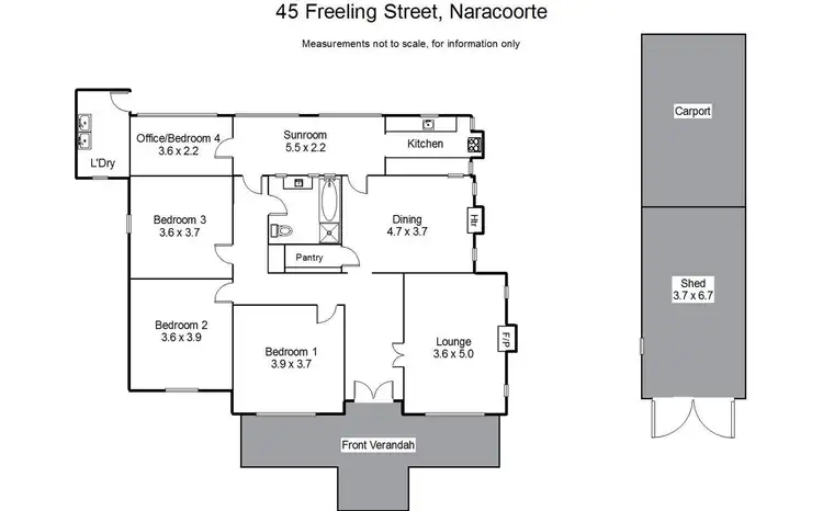 Floorplan of Homely house listing, 45 Freeling Street, Naracoorte SA 5271