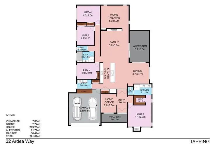 Floorplan of Homely house listing, 32 Ardea Way, Tapping WA 6065