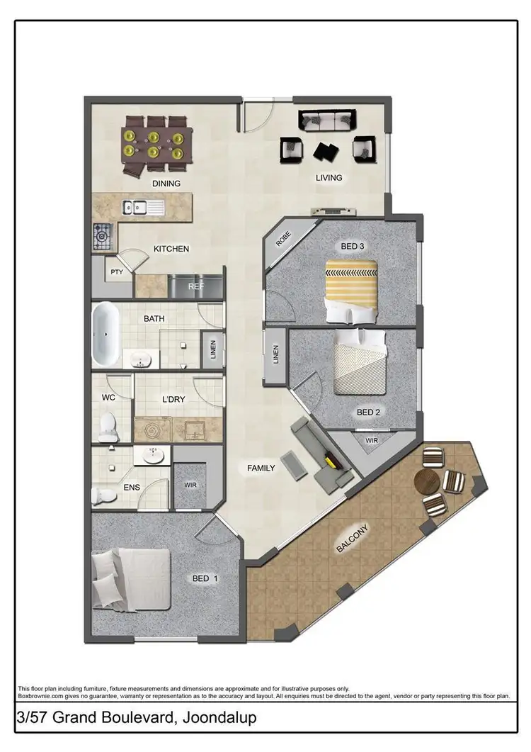 Floorplan of Homely apartment listing, 3/57 Grand Boulevard, Joondalup WA 6027