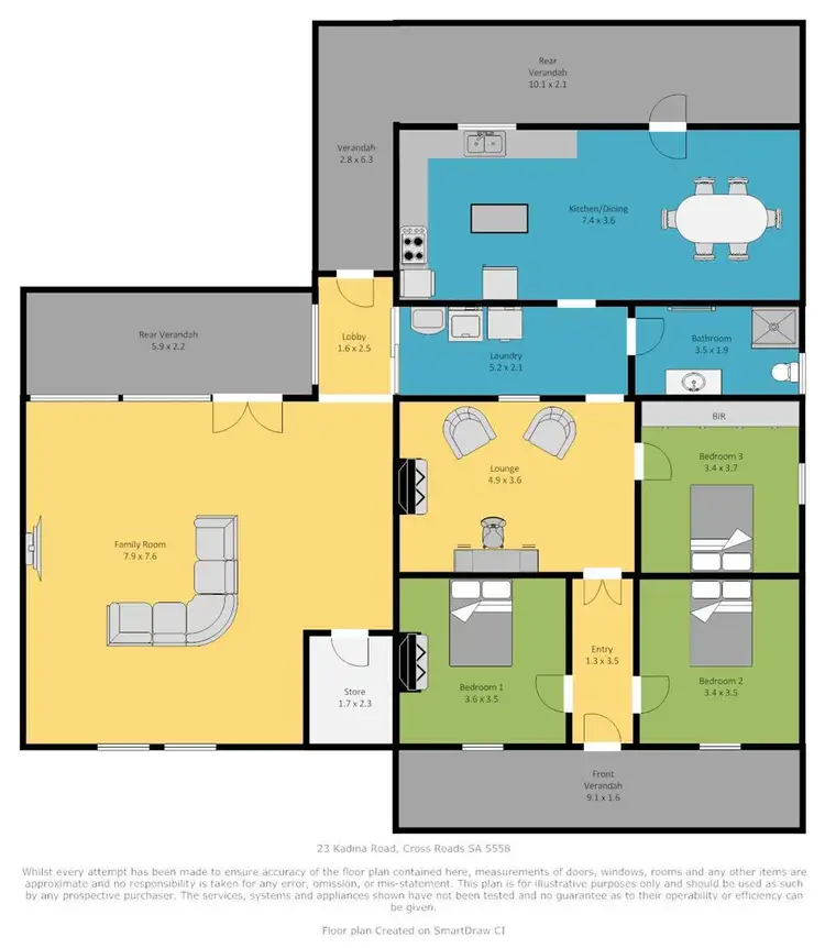 Floorplan of Homely house listing, 23 Kadina Road, Cross Roads SA 5558