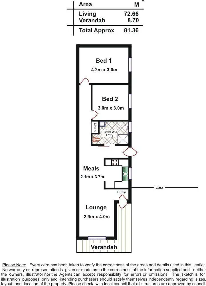 Floorplan of Homely unit listing, 2/48 Clifford Street, Torrensville SA 5031