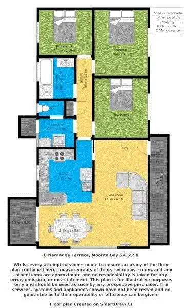 Floorplan of Homely house listing, 8 Narangga Terrace, Moonta Bay SA 5558