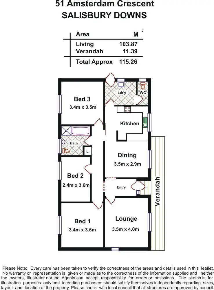 Floorplan of Homely house listing, 51 Amsterdam Crescent, Salisbury Downs SA 5108