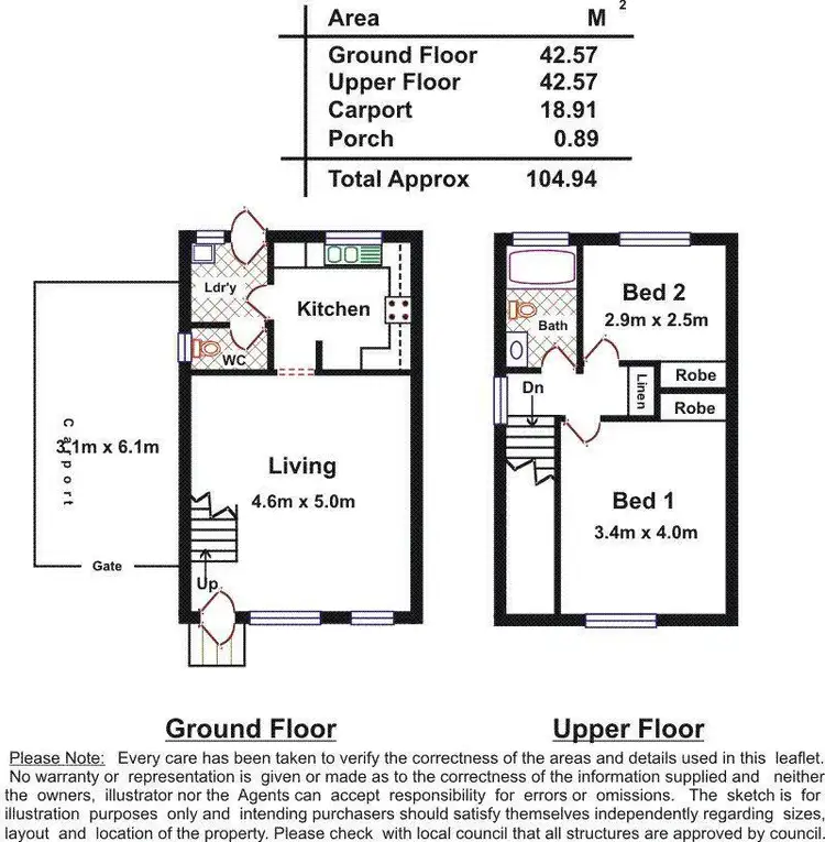 Floorplan of Homely unit listing, 1/141 Mead Street, Peterhead SA 5016
