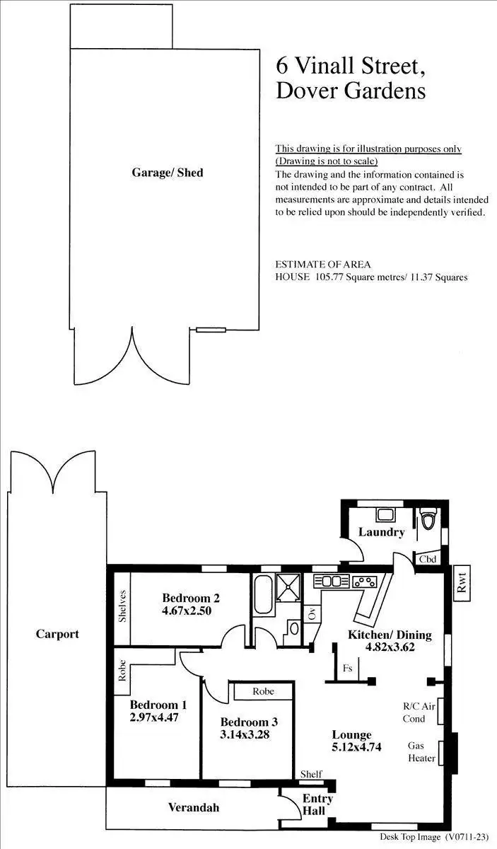 Floorplan of Homely house listing, 6 Vinall Street, Dover Gardens SA 5048