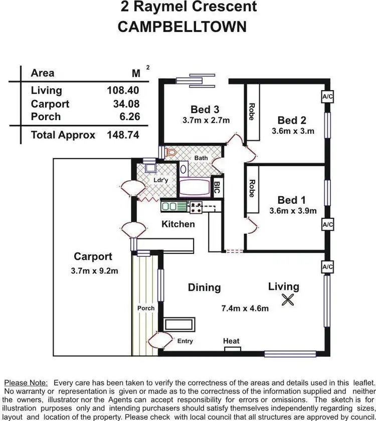 Floorplan of Homely house listing, 2 Raymel Crescent, Campbelltown SA 5074