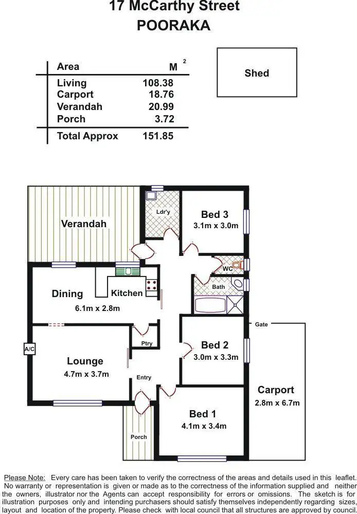 Floorplan of Homely house listing, 17 McCarthy Court, Pooraka SA 5095