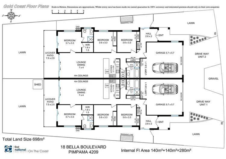 Floorplan of Homely semi-detached listing, 18 Bella Boulevard, Pimpama QLD 4209
