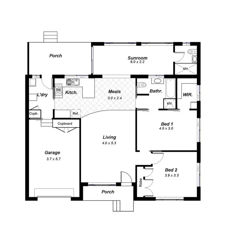 Floorplan of Homely villa listing, 1/8 Murson Crescent, North Haven NSW 2443