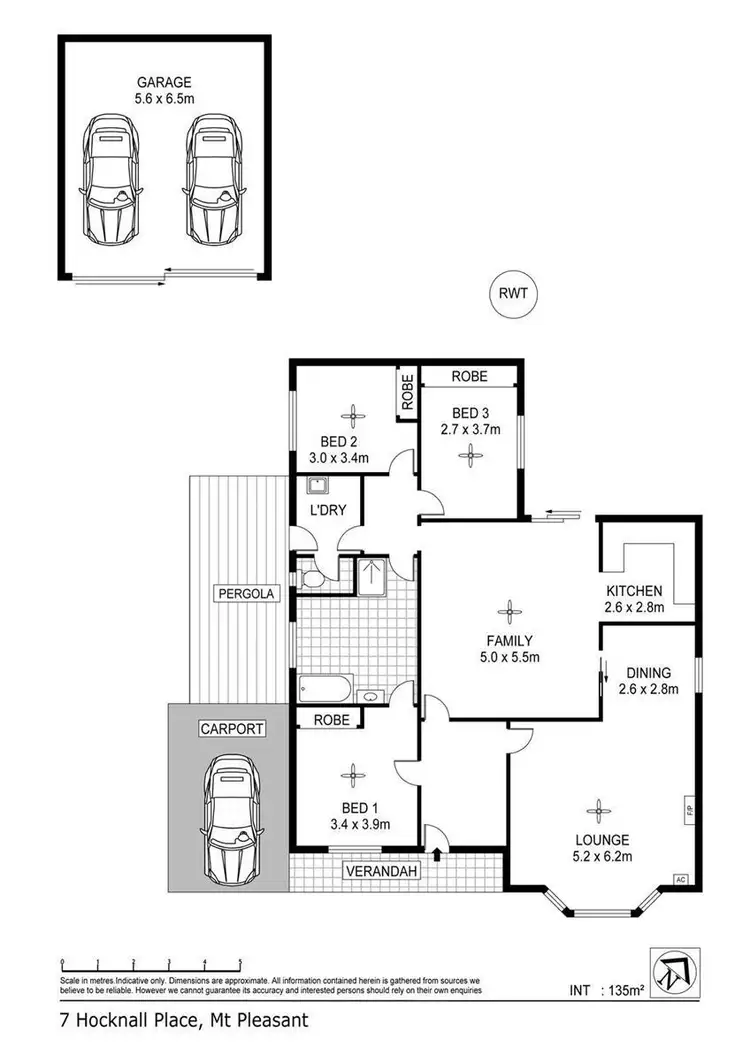 Floorplan of Homely house listing, 5 Hocknull Place, Mount Pleasant SA 5235
