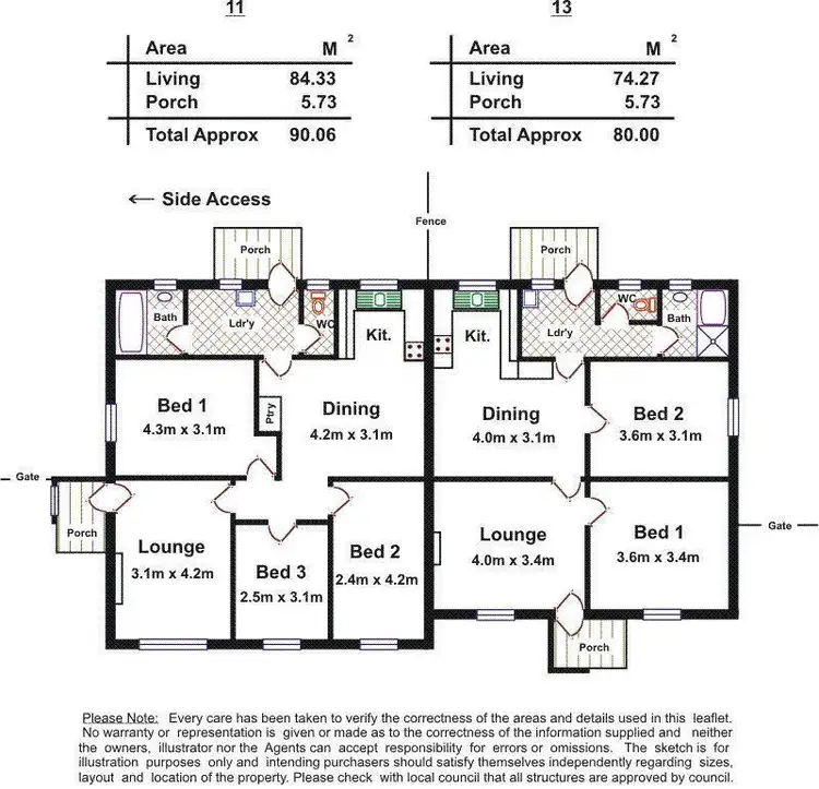 Floorplan of Homely house listing, 11 & 13 Arkaba Street, Taperoo SA 5017