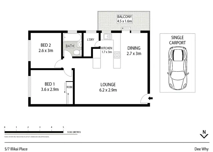 Floorplan of Homely unit listing, 5/7 Ilikai Place, Dee Why NSW 2099