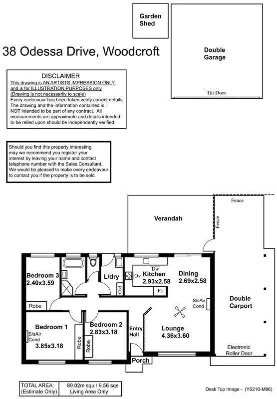 Floorplan of Homely house listing, 38 Odessa Drive, Woodcroft SA 5162