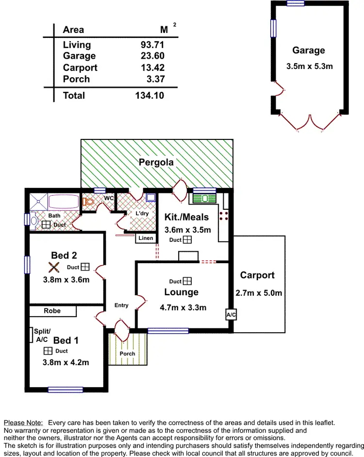 Floorplan of Homely house listing, 132 Corunna Avenue, Melrose Park SA 5039