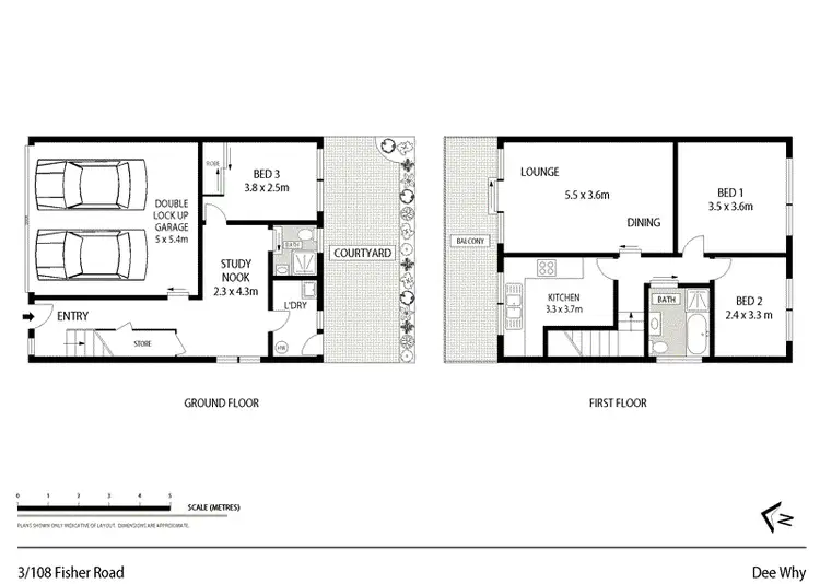 Floorplan of Homely townhouse listing, 3/108 Fisher Road, Dee Why NSW 2099