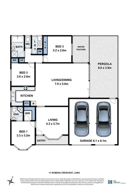 Floorplan of Homely house listing, 11 Rubena Crescent, Lara VIC 3212