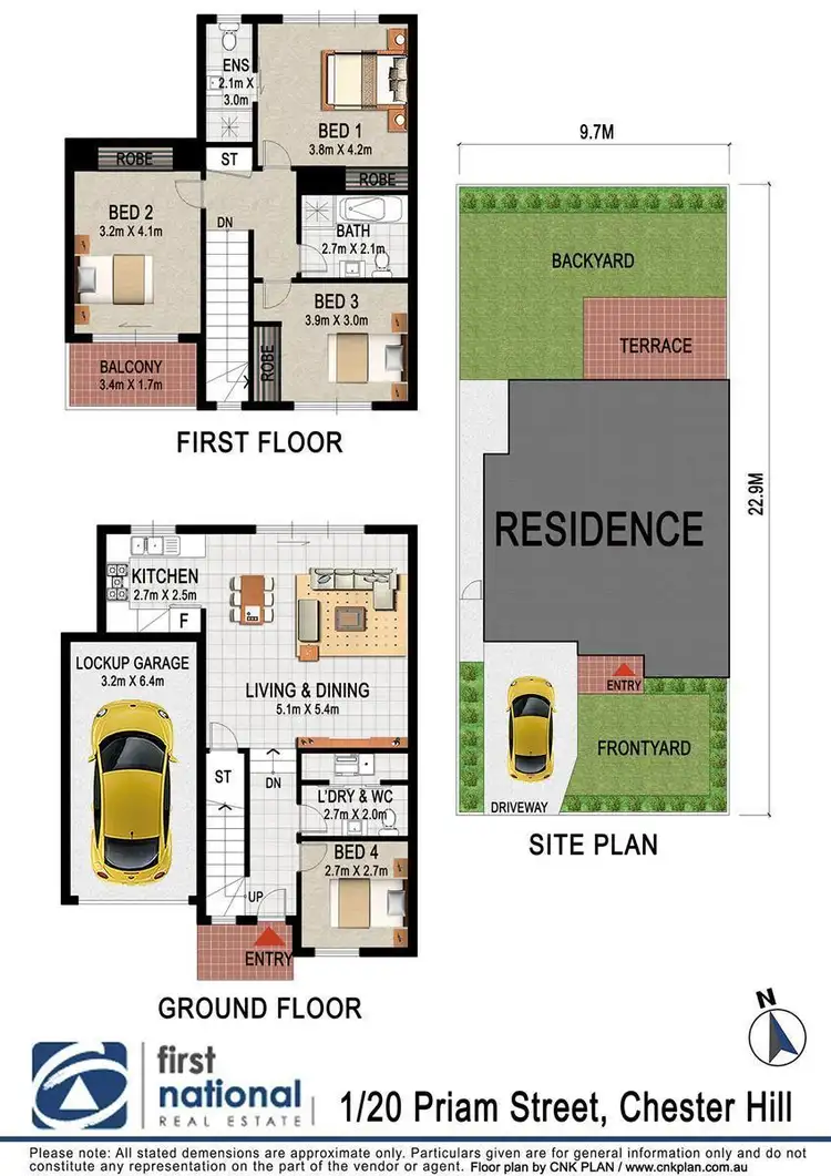 Floorplan of Homely townhouse listing, 1/20 Priam Street, Chester Hill NSW 2162