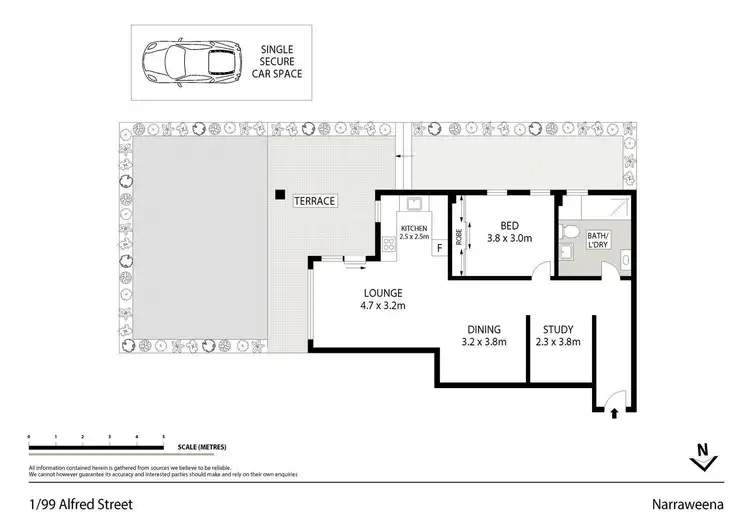 Floorplan of Homely unit listing, 1/99 Alfred Street, Narraweena NSW 2099
