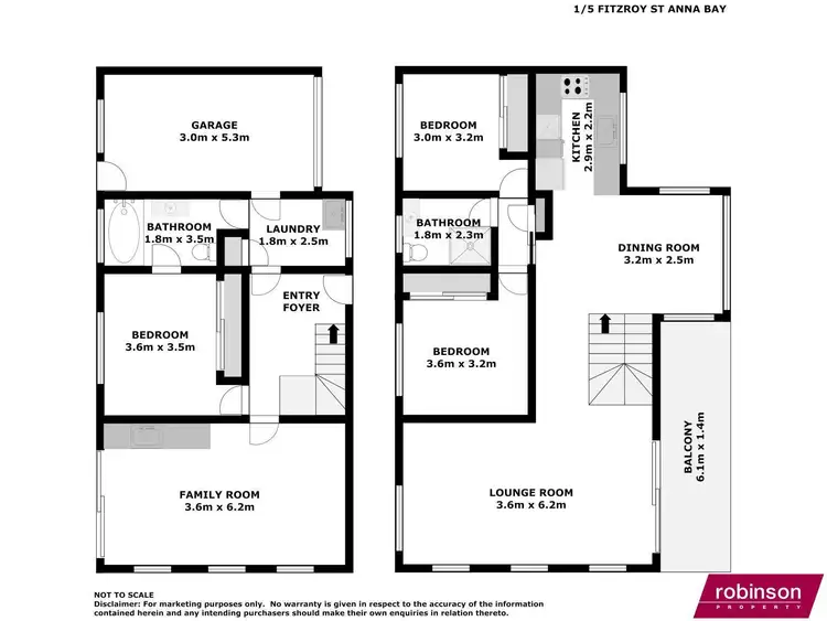 Floorplan of Homely semi-detached listing, 1/5 Fitzroy Street, Anna Bay NSW 2316