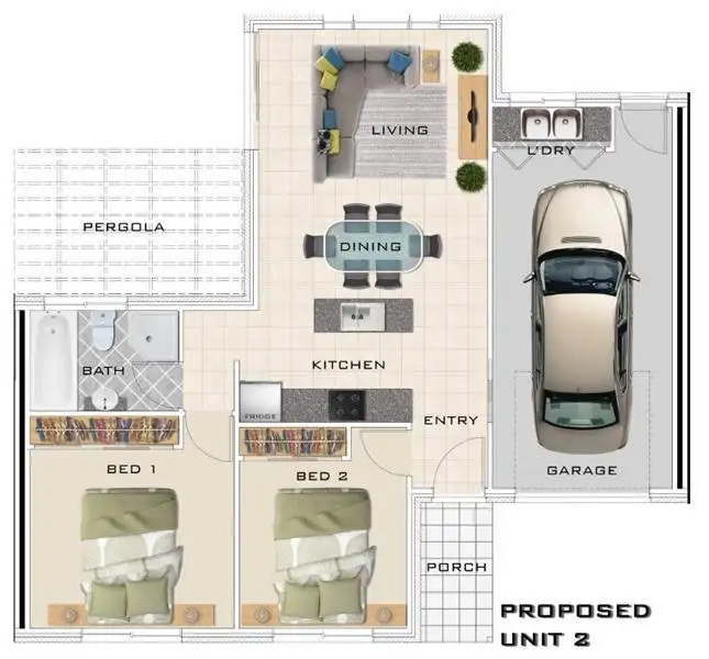 Floorplan of Homely villa listing, 2/6 Ogilvie Street, Beresfield NSW 2322