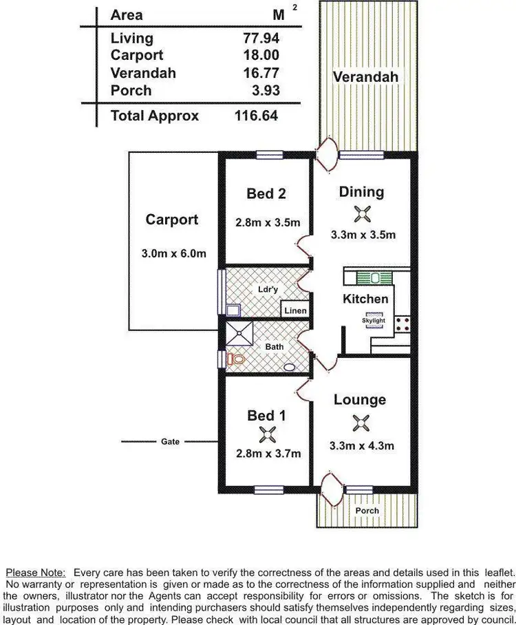 Floorplan of Homely unit listing, 3/11 Kingfisher Drive, Semaphore Park SA 5019
