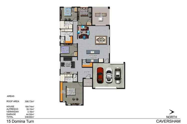 Floorplan of Homely house listing, 15 Domina Turn, Caversham WA 6055