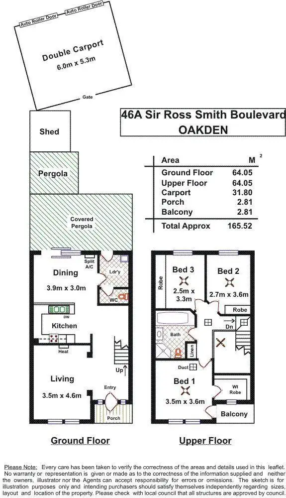 Floorplan of Homely townhouse listing, 6/46a Sir Ross Smith Boulevard, Oakden SA 5086