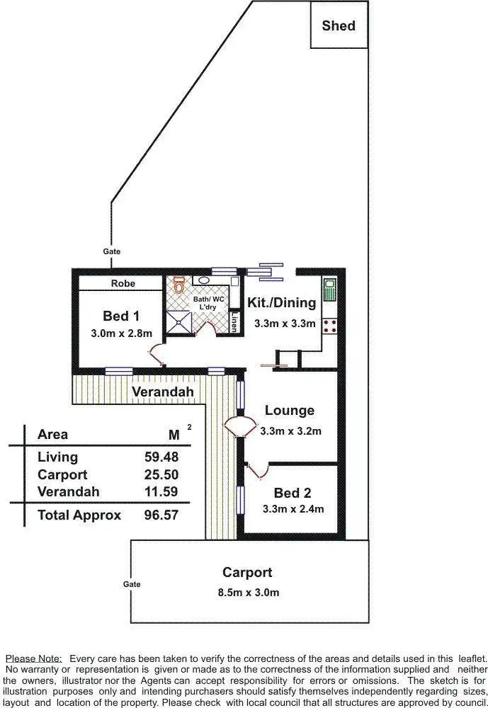 Floorplan of Homely unit listing, 2/79 Euston Terrace, West Croydon SA 5008