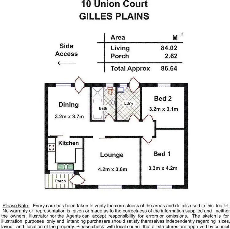 Floorplan of Homely house listing, 10 Union Court, Gilles Plains SA 5086