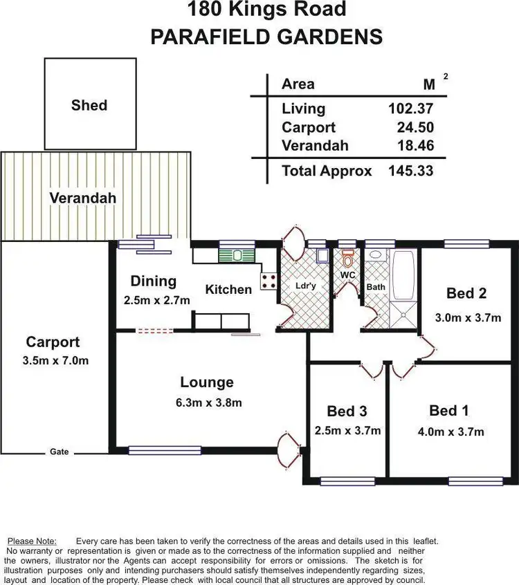Floorplan of Homely house listing, 180 Kings Road, Parafield Gardens SA 5107