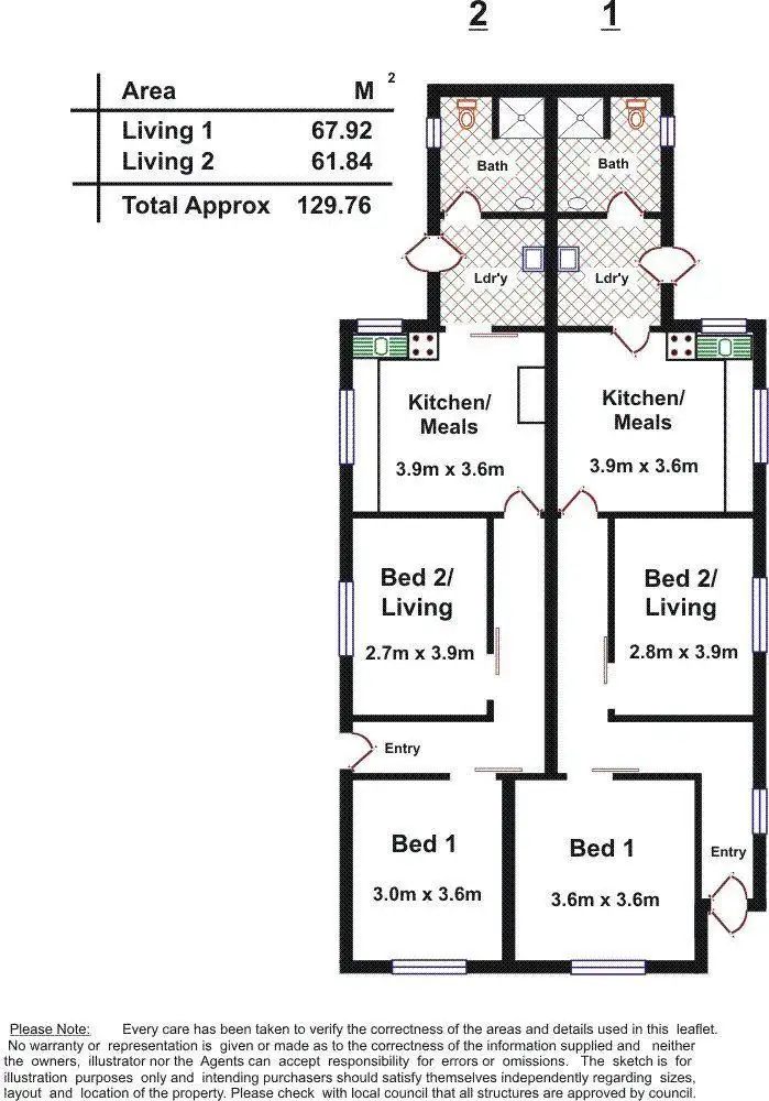 Floorplan of Homely house listing, 1 & 2/33A Burt Avenue, Hilton SA 5033