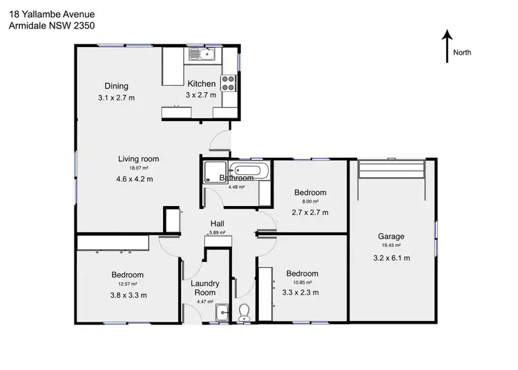 Floorplan of Homely house listing, 18 Yallambe Avenue, Armidale NSW 2350