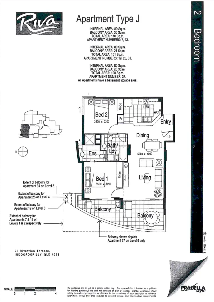Floorplan of Homely apartment listing, 07/22 Riverview Terrace, Indooroopilly QLD 4068