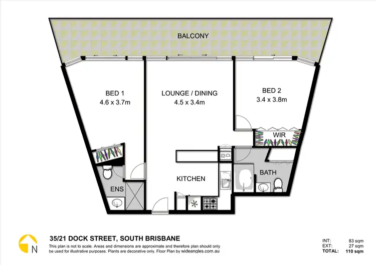 Floorplan of Homely apartment listing, 35/21 Dock Street, South Brisbane QLD 4101