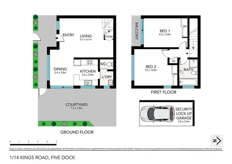 Floorplan of Homely townhouse listing, 1/14 Kings Road, Five Dock NSW 2046