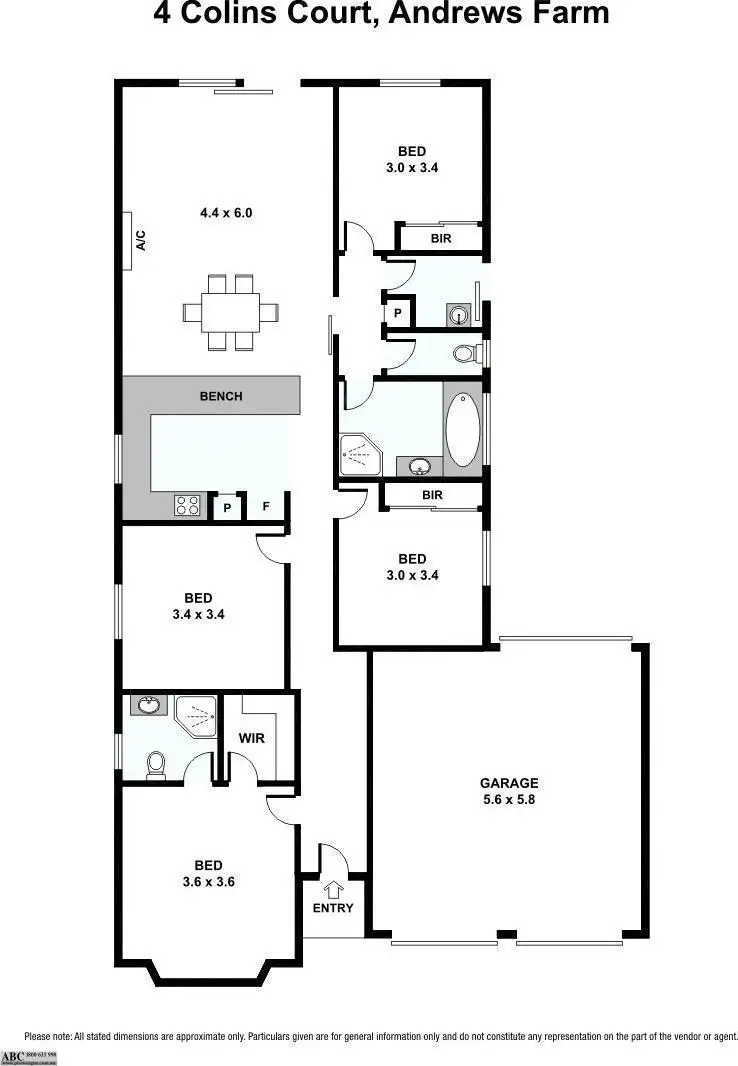 Floorplan of Homely house listing, 4 Colins Court, Smithfield Plains SA 5114