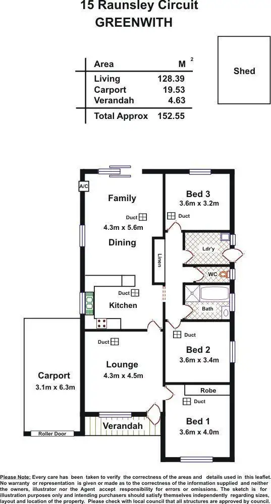 Floorplan of Homely house listing, 15 Raunsley Circuit, Greenwith SA 5125