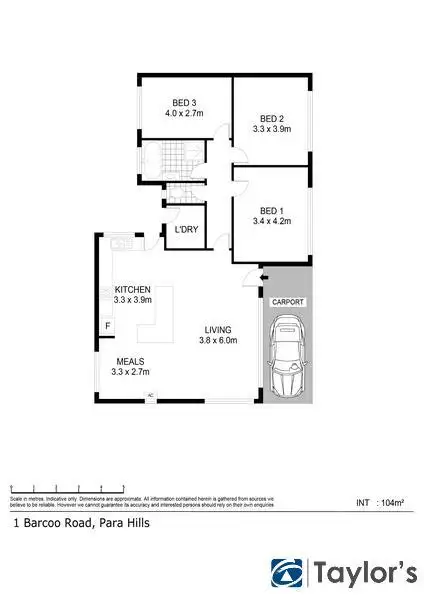 Floorplan of Homely house listing, 1 Barcoo Road, Para Hills SA 5096
