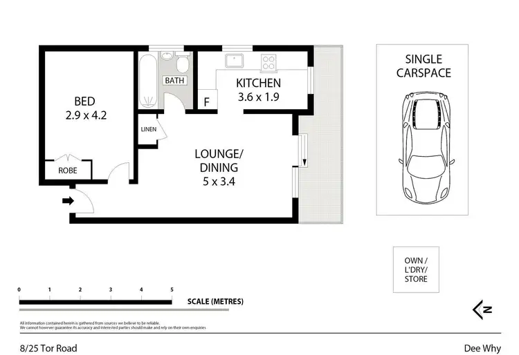 Floorplan of Homely unit listing, 8/25 Tor Road, Dee Why NSW 2099
