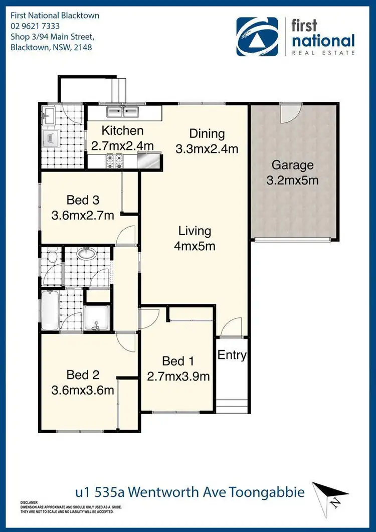 Floorplan of Homely villa listing, 1/535A Wentworth Avenue, Toongabbie NSW 2146