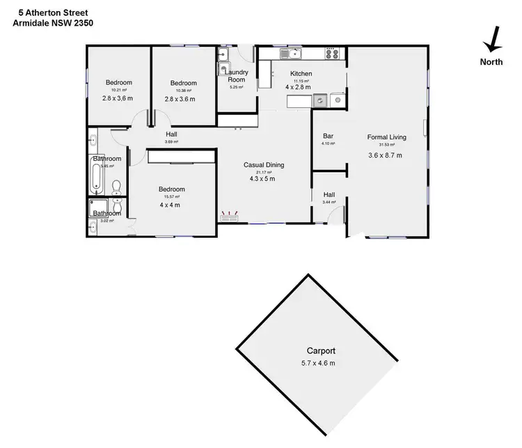 Floorplan of Homely house listing, 5 Atherton Street, Armidale NSW 2350
