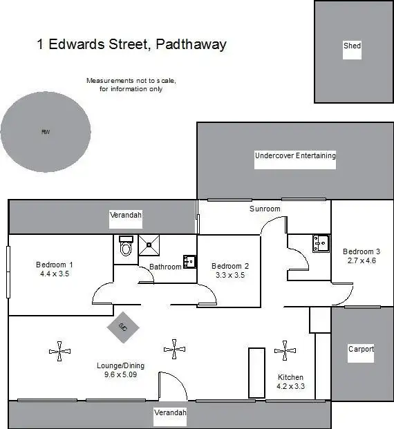 Floorplan of Homely house listing, 1 Edwards Street, Padthaway SA 5271