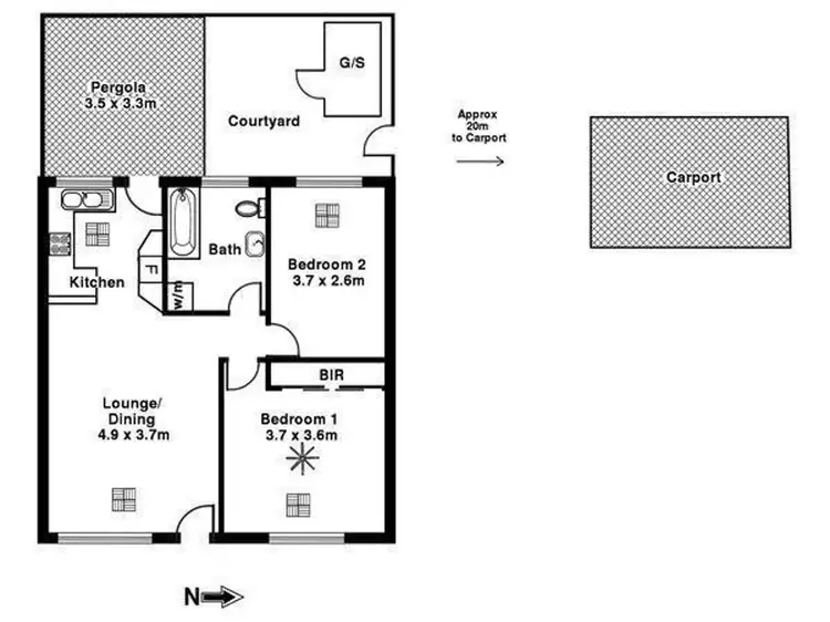 Floorplan of Homely unit listing, 7/43-47 Morphett Road, Camden Park SA 5038
