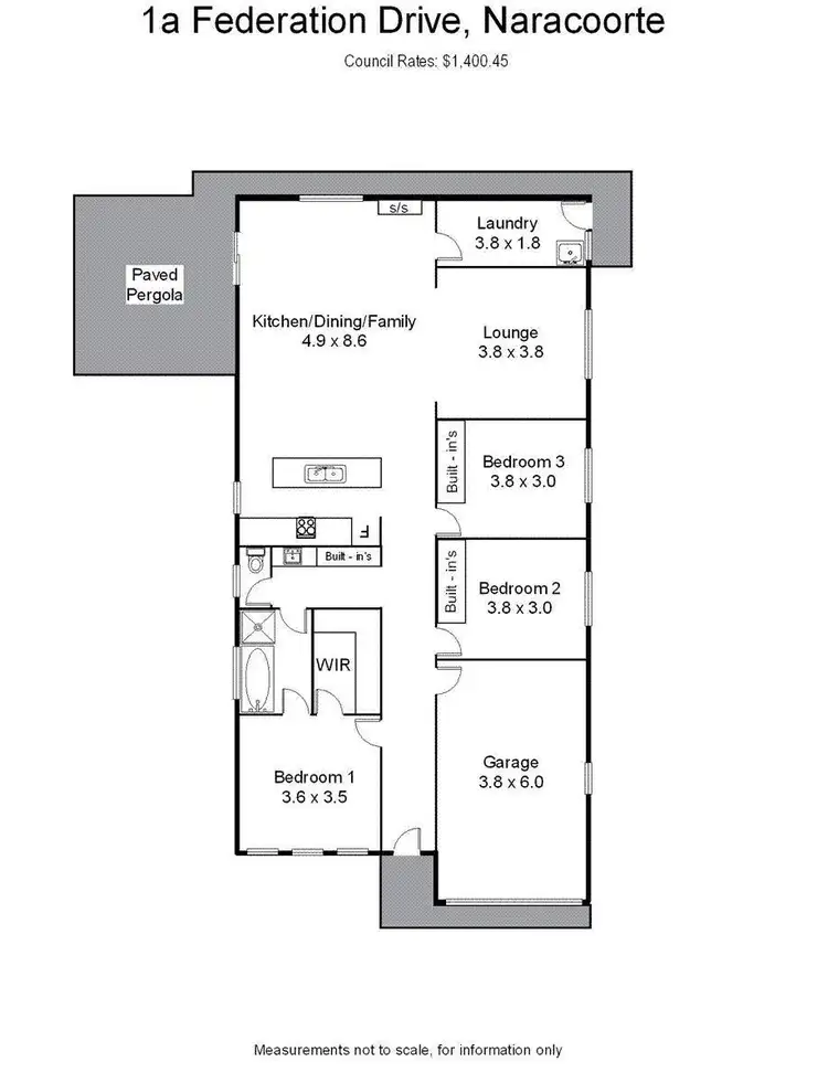 Floorplan of Homely house listing, 1A Federation Drive, Naracoorte SA 5271