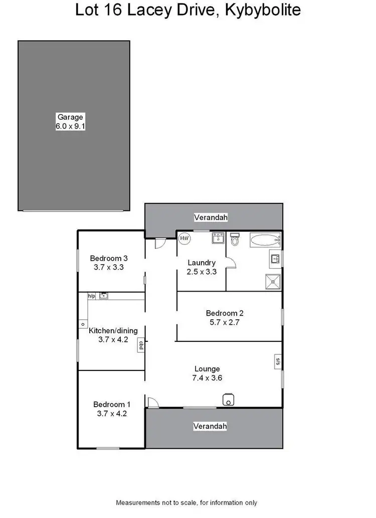 Floorplan of Homely house listing, 16 Lacey Drive (Kybybolite), Naracoorte SA 5271