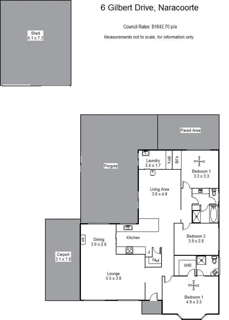 Floorplan of Homely house listing, 6 Gilbert Drive, Naracoorte SA 5271